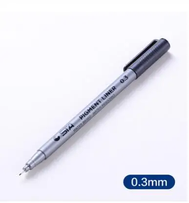 0.3mm 1 шт. пигментный лайнер Pigma Micron чернила маркер ручка Sakura Fineliner набор кисть чернила Маркер эскизы ручки черные маркеры наконечник для искусства - Цвет: 0.3mm