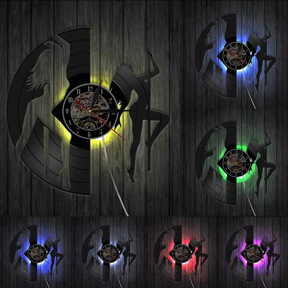 Настенные часы с виниловой пластиной для танцев на шесте прекрасный подарок