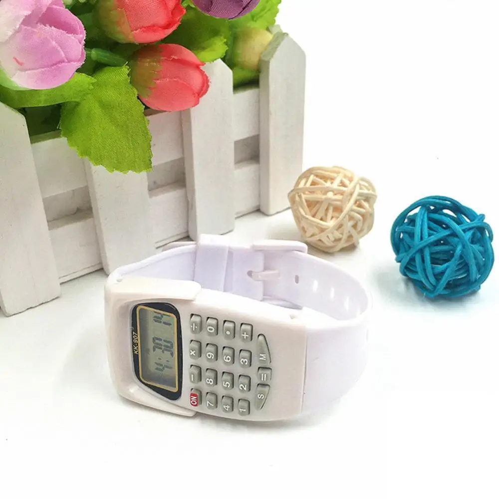 Детский калькулятор со светодиодными часами функция школьная Дата/время Детская