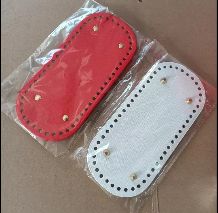22x10cm Long Oval Bottom For Knitted  PU Leather Bag Accessories Handmade Bottom With 52 Holes Diy Crochetbag Bottom Wholesale