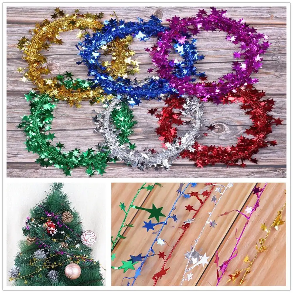 7 5 м Рождественская декоративная панель Топы лента гирлянда елка украшения