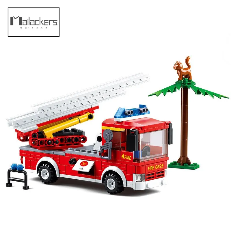 

Fire Ladder Truck City Fire Car Truck Bricks Building Blocks Toys For Childrens Model 269 PCS Christmas Birthday Xmas Gifts New