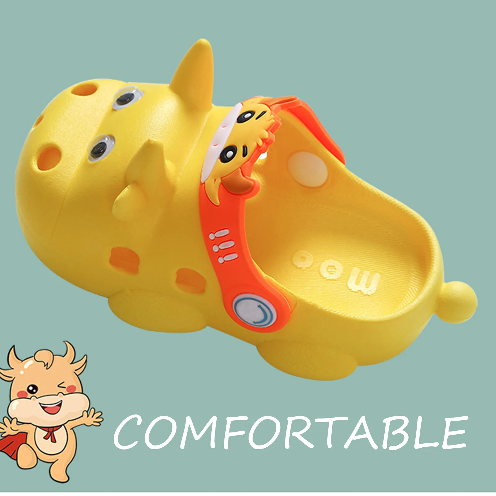 

Animal Prints Toddler Kid Boys Girl Cute Cartoon Beach Non-slip Slippers Flip Shoes Infant Cartoon Flat Heels Solid Baby Shoe