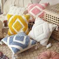 nordic pillowcase ins wind simple pattern moroccan bohemian style waist pillow pillowcase sofa tassel tufted cute pillow