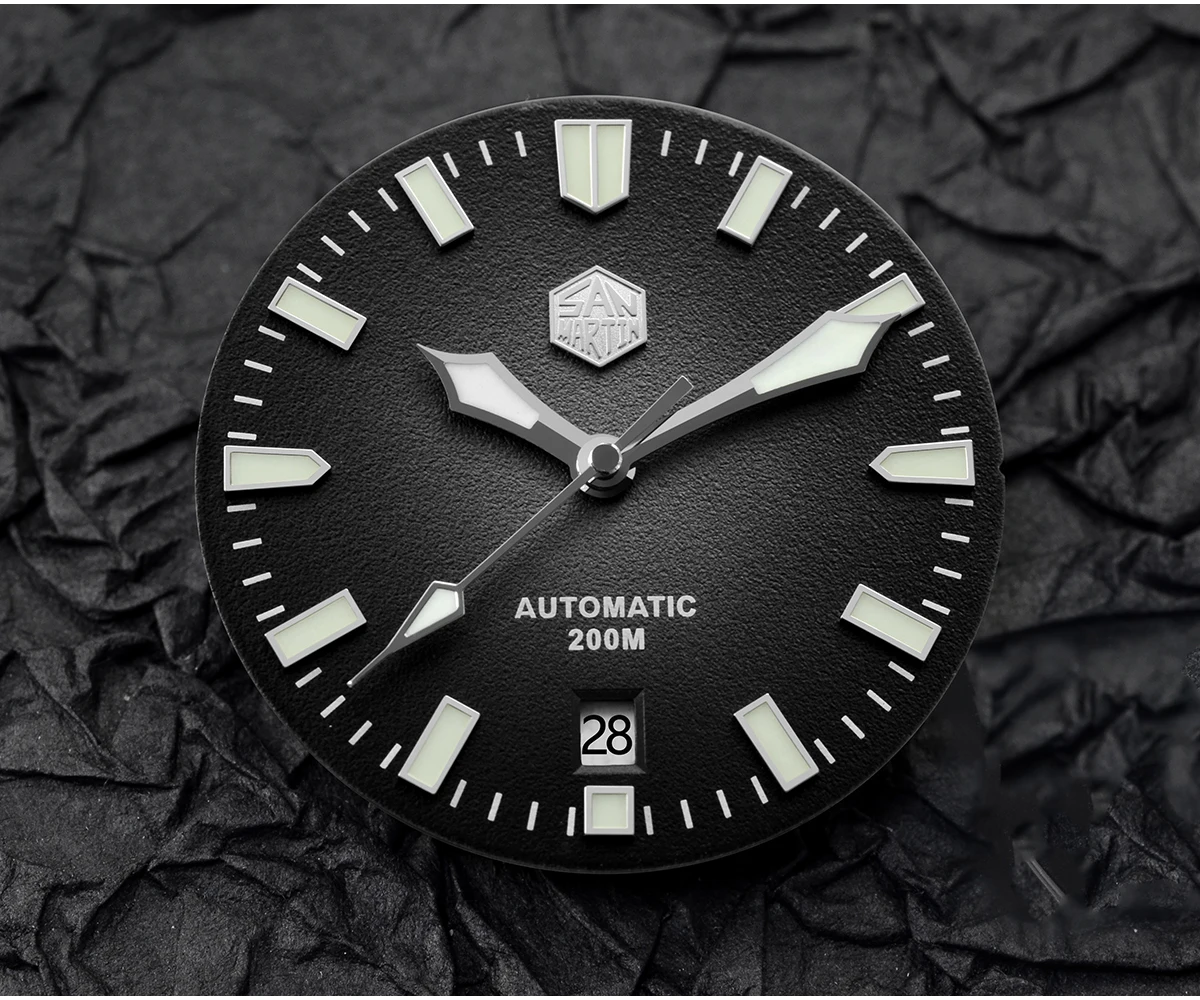 

San Martin Men's Watches Retro Screw-down Crown Luxury Sapphire Automatic Mechanical Waterproof BGW-9 Blue Light Luminous Watch