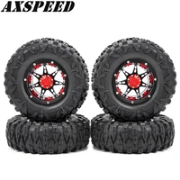 AXSPEED 2.2inch Wheel Rims and Rubber Wheel Tires Skin Kit for 1:10 RC Rock Crawler Axial SCX10 Wraith 90018 D90 Parts