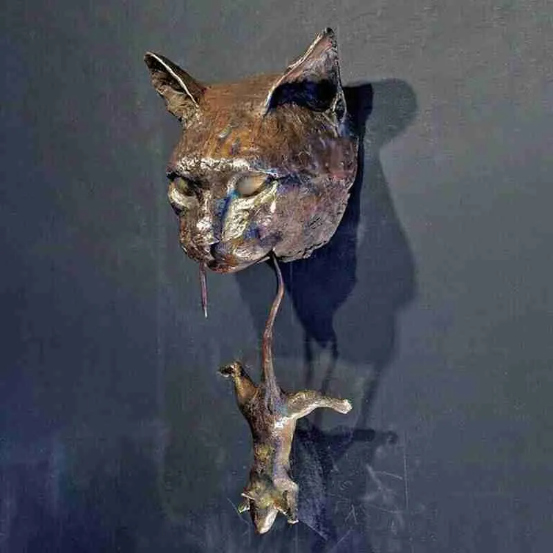 

Cat And Mouse Wall Hanging Resin Door Knocker Metal New Hanging Door Statue 2021 Wall Decoration Ornament Sculpture Room