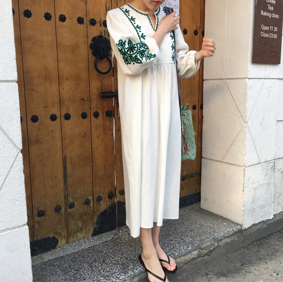 Женское платье макси в Корейском стиле вечерние нее с цветочным принтом и