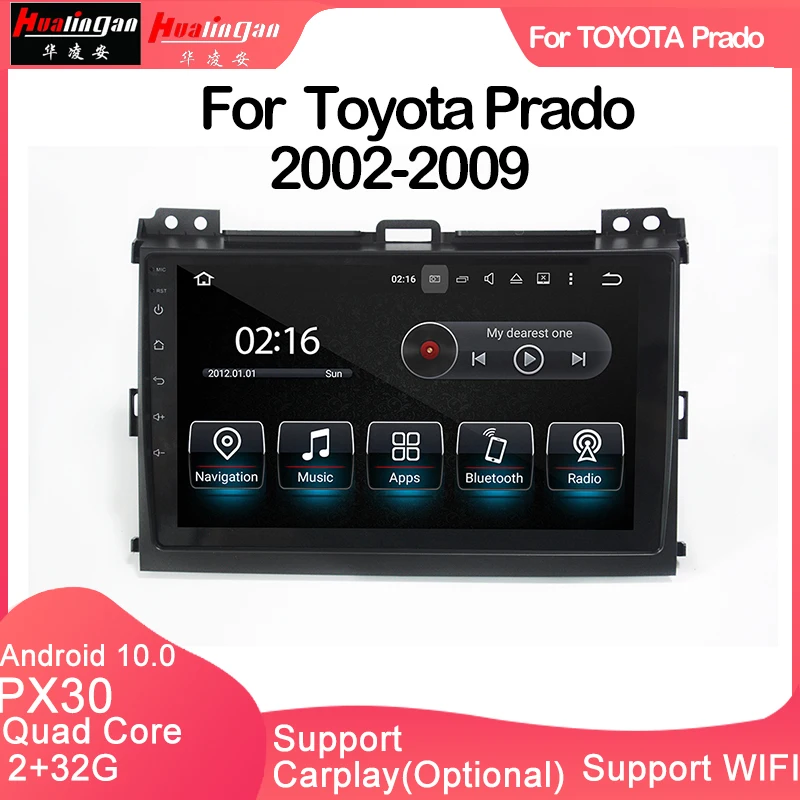 Hualingan ForToyota Prado 2002 2009 Android автомобильный мультимедийный навигационный сенсорный