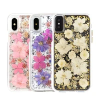 for iphone 13 pro max 12 11 xs xr x 8 7 6 bling glitter foil case real petal flower cover