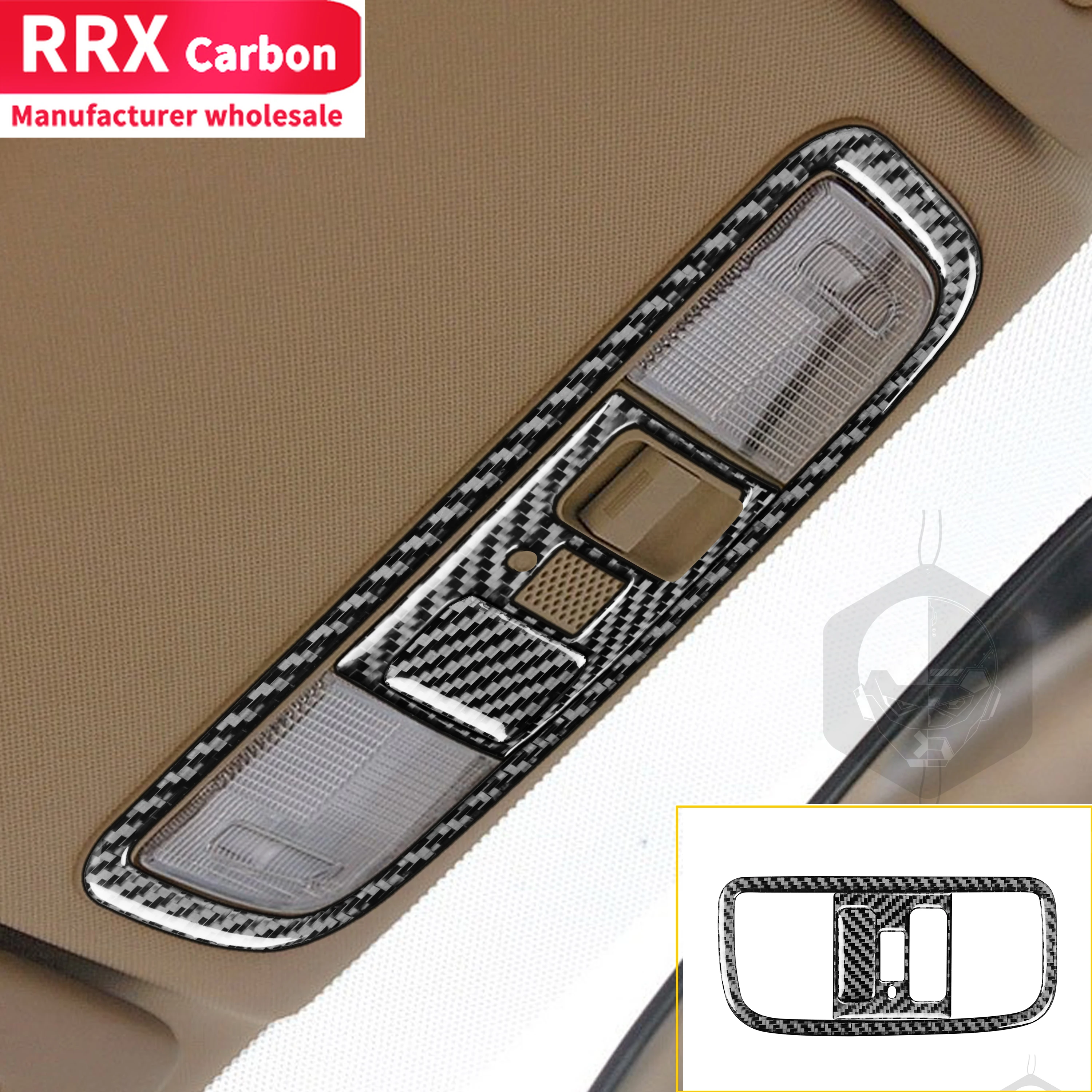 

RRX Car Overhead Console Light Lamp Panel Cover Sticker Carbon Fiber Interior for Honda Civic 8th Gen 2006-2011 Car Roof Trim