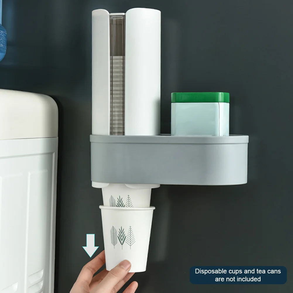

Water Cooler Pull Type Dustproof Space Saving Holder Wall Mounted ABS Container Storage Rack Disposable Cup Dispenser With Cover
