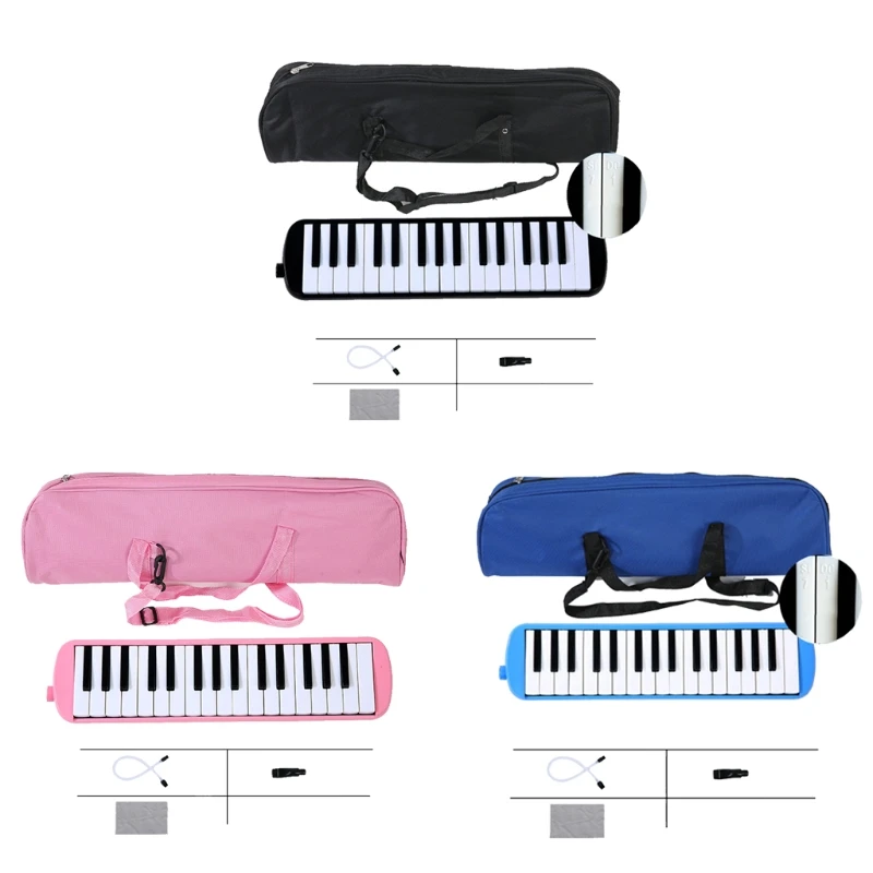 

448D 32 Keys Melodica Instrument, Melodica Piano Keyboard Pianica with Soft Long Tubes, Short Mouthpieces, Carrying Bag