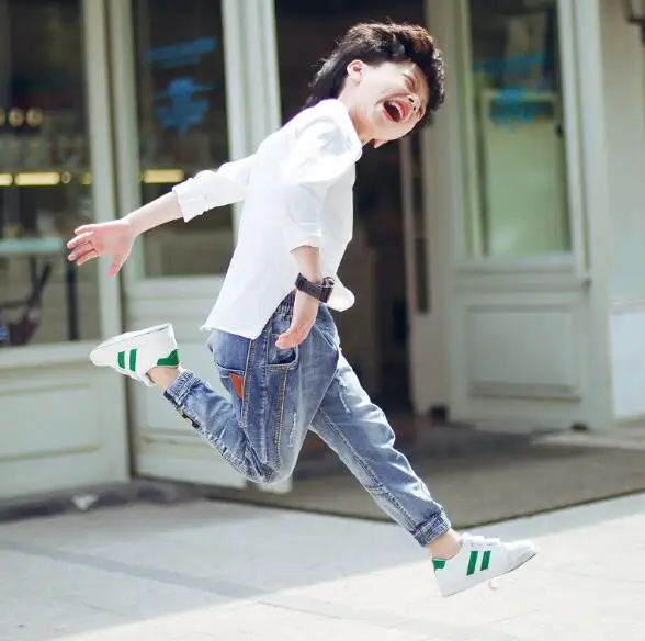 Детские джинсы одежда для мальчиков на весну и осень детские джинсовые штаны