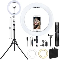 fosoto 14 inch led ring light photography lighting ringlight 2900 5600k video ring lamp with tripod for phone makeup youtube