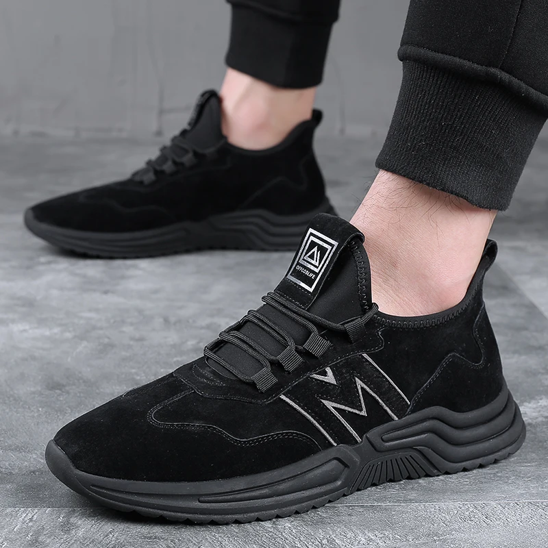 

2021 New Men's Shoes Autumn Leisure Versatile Trend Korean Pig Suede Sneakers Genuine Leather British Loafers for Men