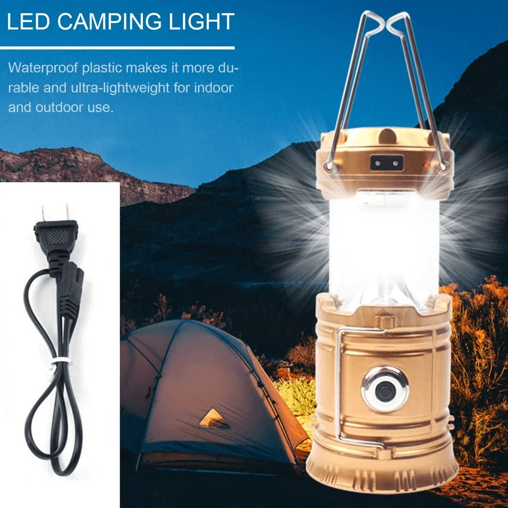

6 in 1 Portable Outdoor LED Camping Lantern With Fan Lantern Collapsible Solar Flashlights Lamp With Mini Fan Dropshipping