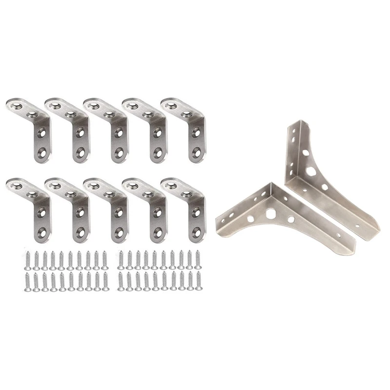 

10Pcs 50X50MM "L"-Shaped Decorative Joint Corner Bracket & 2Pcs Triple-Cornered Bracket Wall-Mounted Shelf (200X130mm)