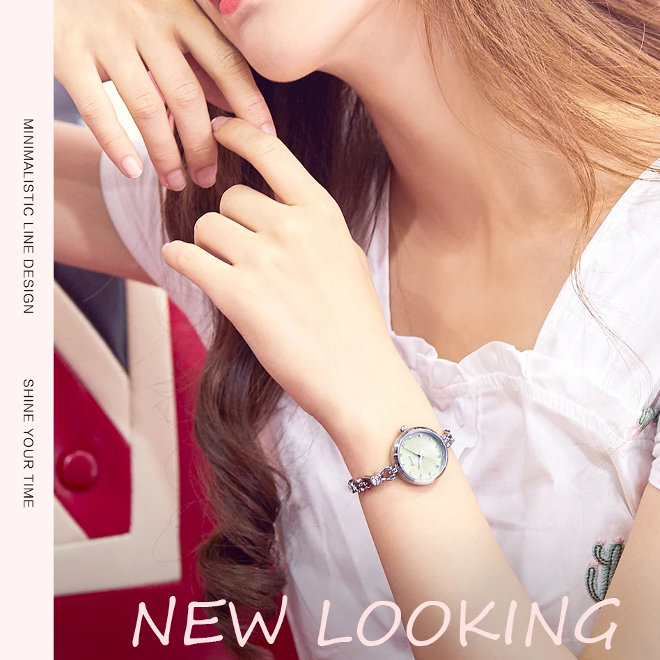 

NO.2 Brand Small Dial Quartz Watches For Women Ladies Stainless Steel Hollow Thin Bracelet Watch Delicate Crystal Wristwatch