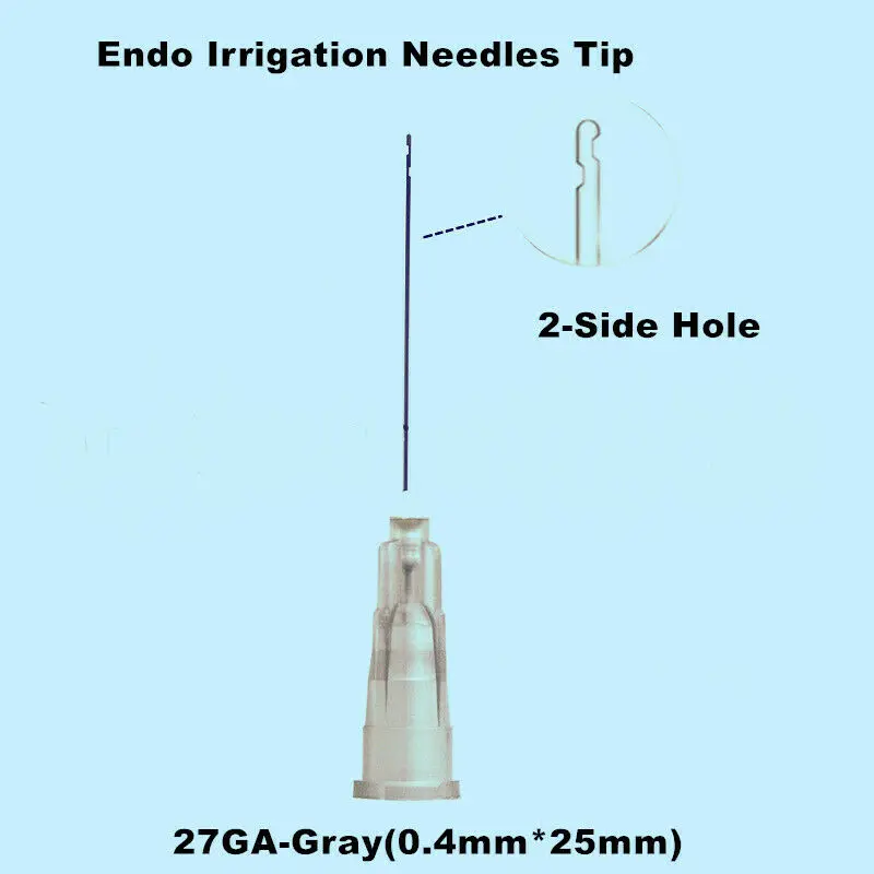 

200Pcs Dental Endo Irrigation Needle 27GA-Grey(0.4mm) Disposable Syringe Tips 2-Side Holes