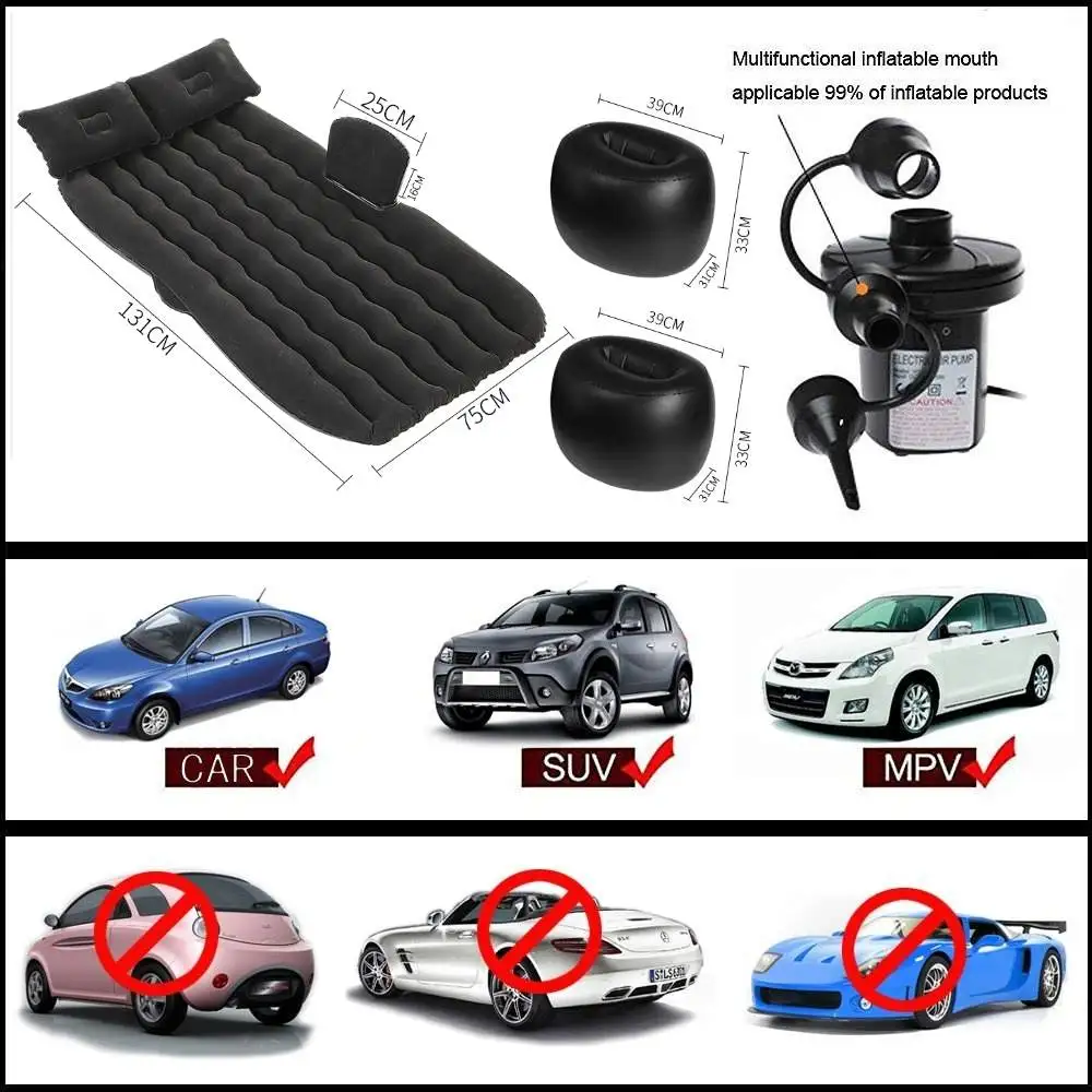 

Car Air Inflatable Travel Mattress Bed for Car Back Seat Mattress Multifunctional Sofa Pillow Outdoor Camping Mat Cushion