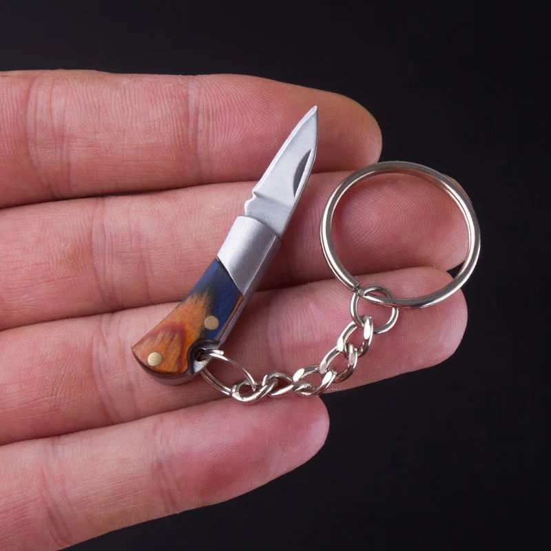 

High Quality Portable Stainless steel mini folding knife ladies self-defense fruit knife keychain