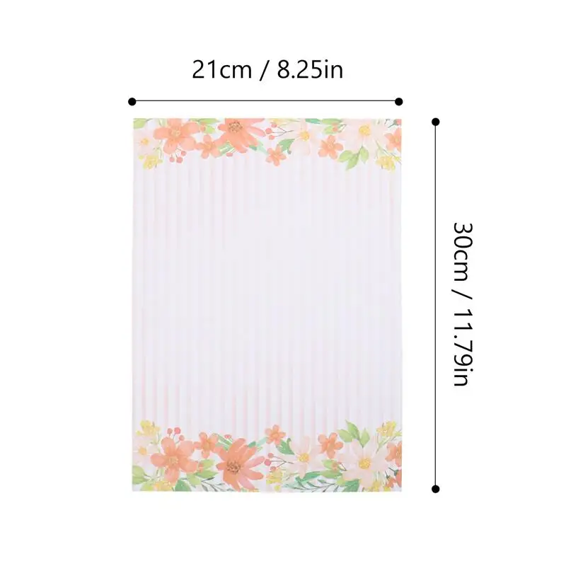 

40pcs Printing Letter Paper Creative Floral Style Writing Paper Retro A4 Paper