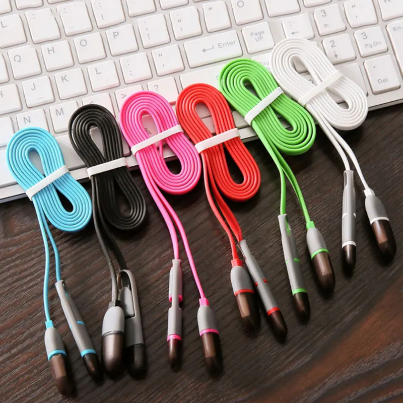 ET 2.1A кабель для быстрой зарядки и передачи данных Android iPhone 2 в 1 Micro USB синхронизации