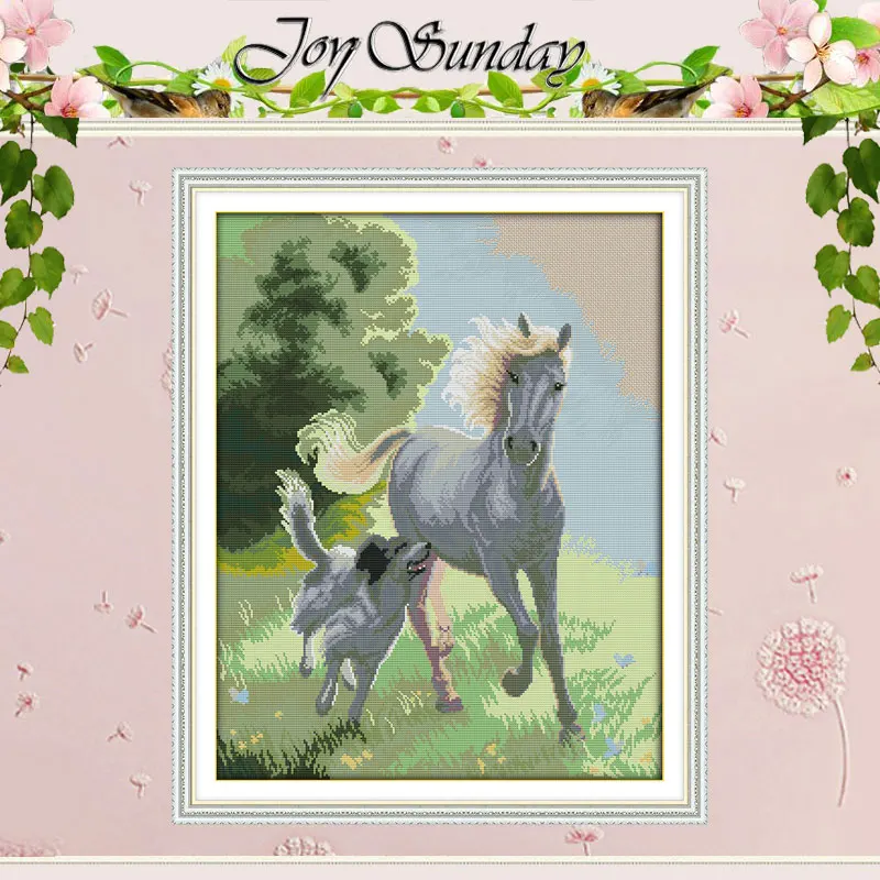 

Набор для вышивки «Собака и лошадь» 11CT 14CT