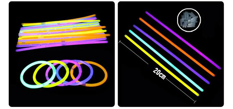 

100Pcs/lot Luminous Glow Sticks Bracelets Necklace Night Birthday Christmas Party Supplies Luminous Prop Children's Toys