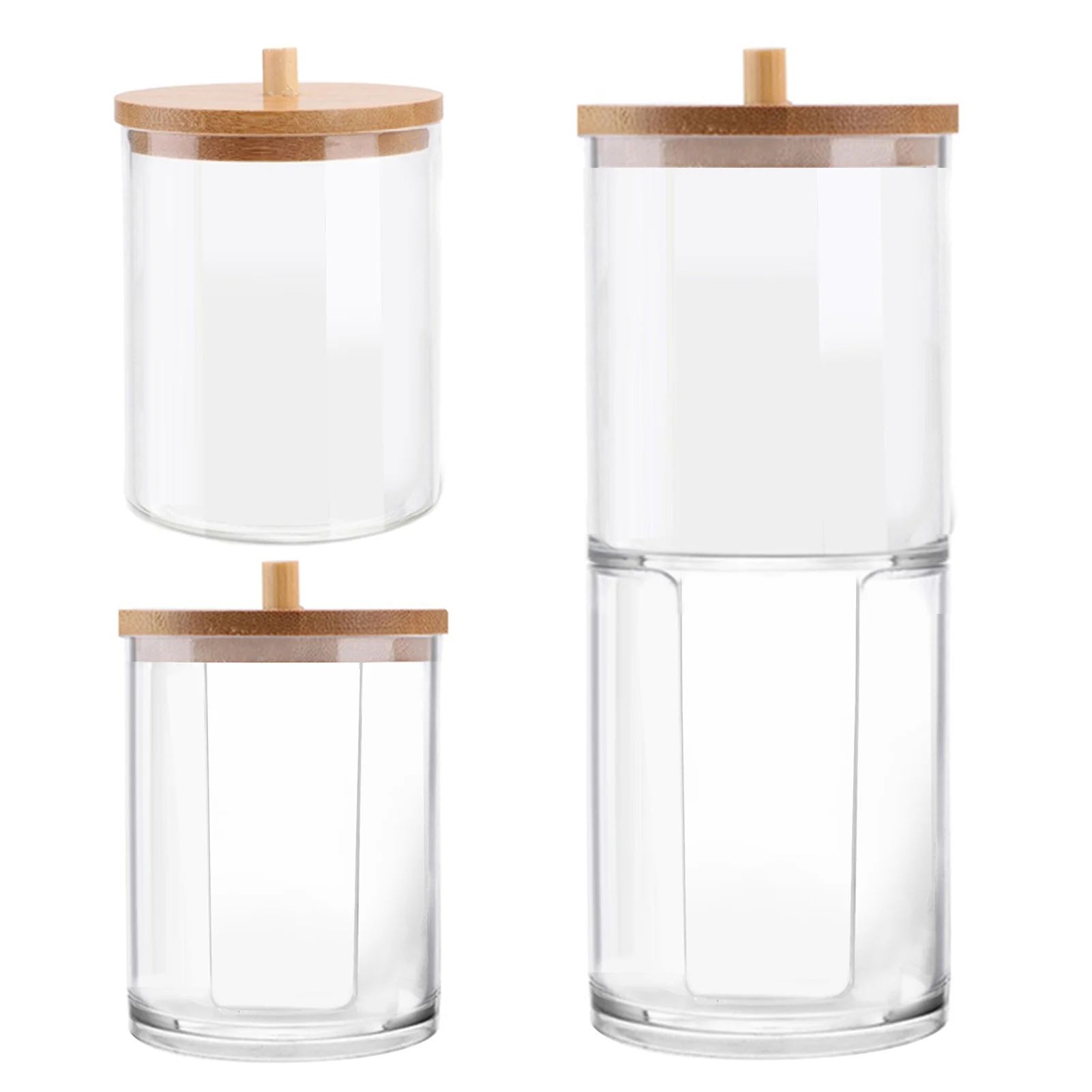 

Acrylic Round Makeup Storage Box Portable Cotton Pads Organizer Cotton Swabs Container Jewelry Case Holder Box Cosmetic Fun