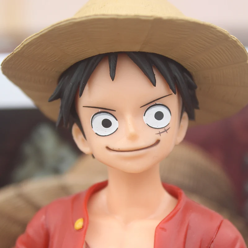 

Anime One Piece ROS Luffy pvc Figurine Monkey D Luffy Classic smiley Model Figure Toys 25 cm