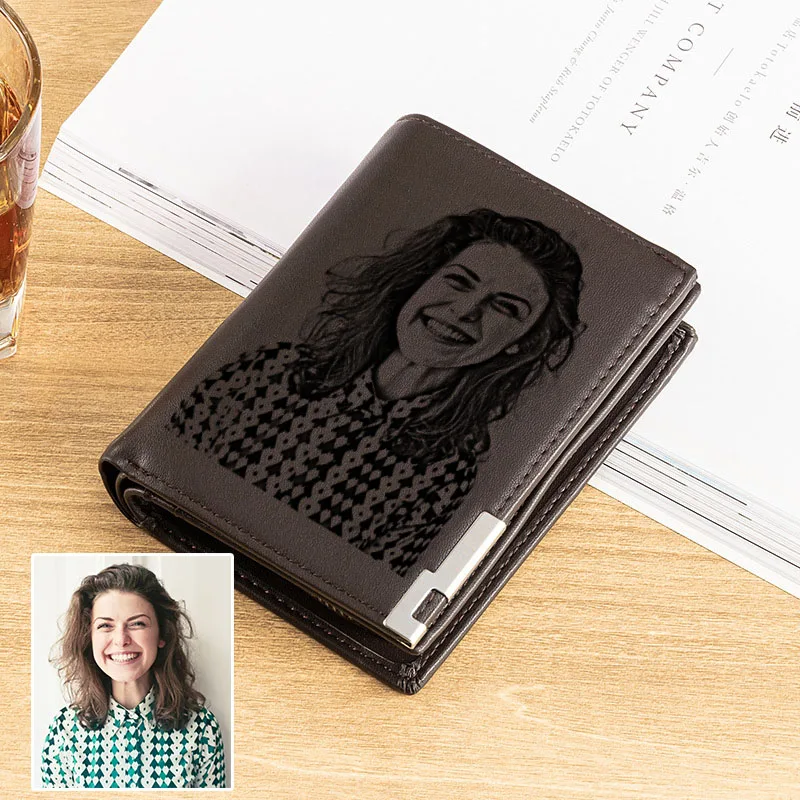 RFID блокирующий кошелек для мужчин персонализированные фото и текстовые подарки