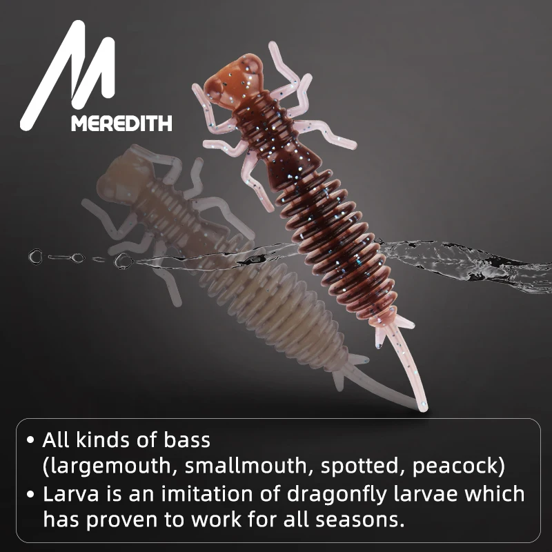 Мягкие приманки MEREDITH Larva, 50 мм, 62 мм, 85 мм, искусственные приманки, силиконовая приманка для ловли червя, приманка для ловли щуки, гольян, плавающая приманка, пластиковые приманки