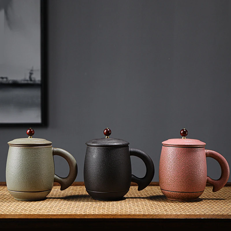 

Creative Ceramic Tea Mug With Filter Coffee Filter Teapot Tea Strainer Handgrip Cups Large Capacity Coffee Cup Drinkware Teaware