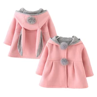 spring autumn baby kid girls jackets rabbit ear cotton winter outerwear children hooded coats toddler clothes infant coat