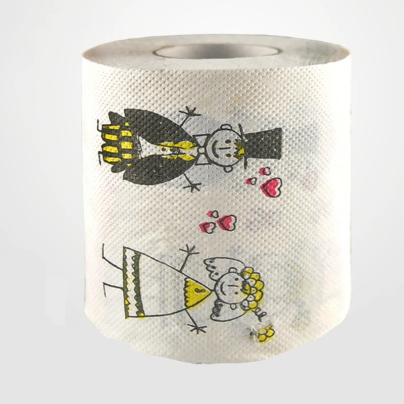 

60M 2rolls Bride And Groom Paper Toilet Tissues Roll Wedding Wholesale