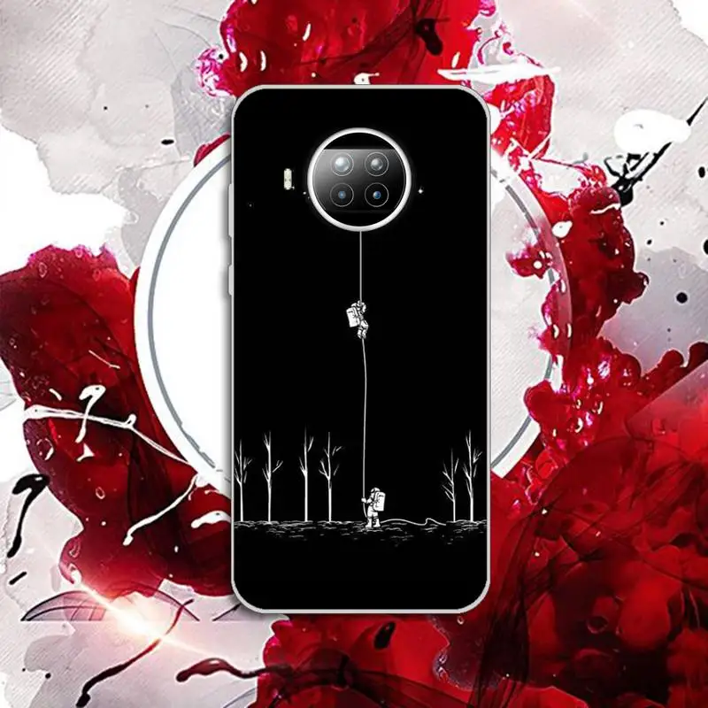 

Phone Case Transparent for Xiaomi mi Redmi note 10 t 8 9 pro lite 11 Samsung S 8 9 10 20 Space Cartoon abstract