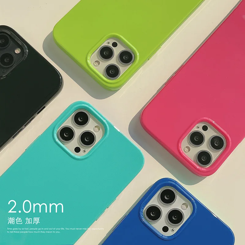 

Personalized Fluorescent Jelly Phone Case For Iphone 11 12 Mini Pro Max Xs X Xr 7 8 Plus Se Shockproof Soft Protective Case