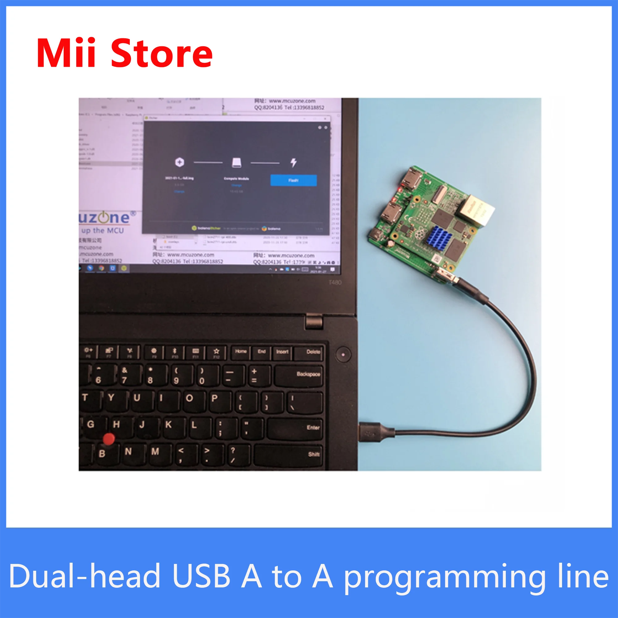 Кабель для программирования с двойной головкой USB A на Raspberry Pi CM4 _ крошечная плата