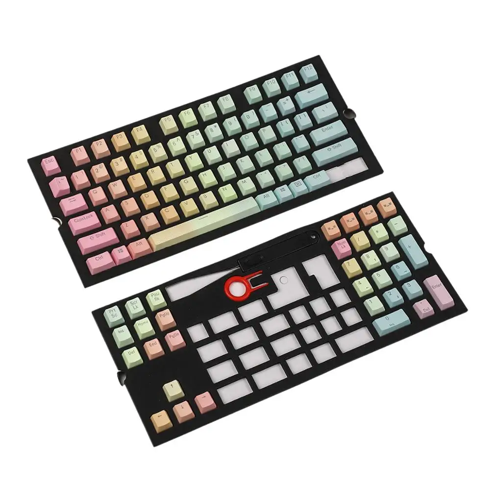YMDK Double Shot 108 окрашенная PBT блестящая OEM профиль Радужный набор ключей подходит для клавиатуры Corsair logitech G710 CM razer
