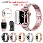 Браслет и чехол для Apple Watch 7 41 мм 45 мм, женский браслет для iWatch Series SE 6 5 4 3 2 1, 38 мм 40 мм 42 мм 44 мм