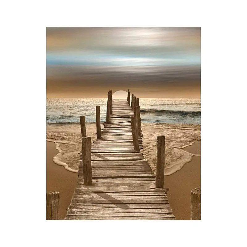 Деревянный мост без рамы DIY цифровая картина маслом по номерам холст Современная