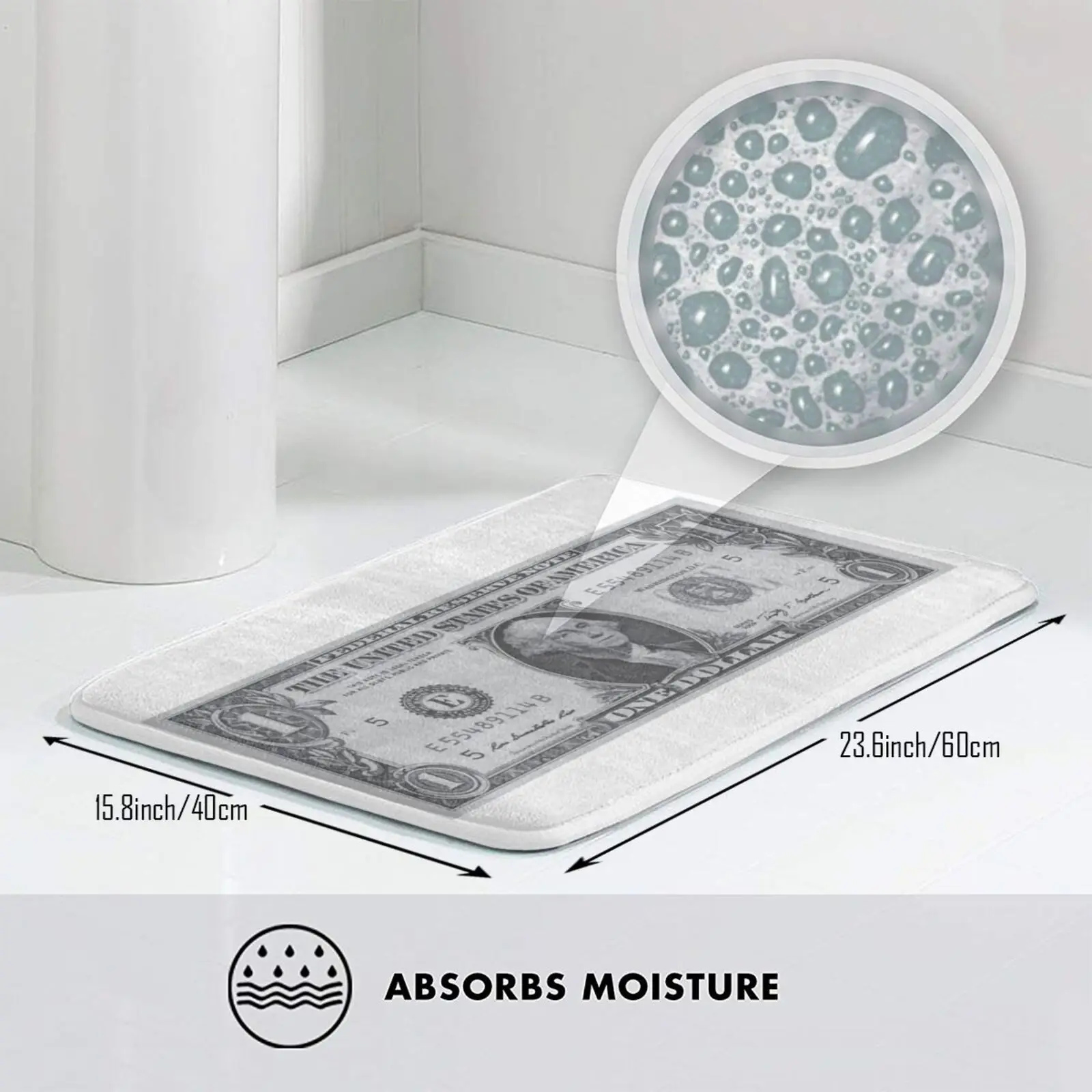 Долларовая купюра. Коврик нескользящий коврик для входной двери в спальню