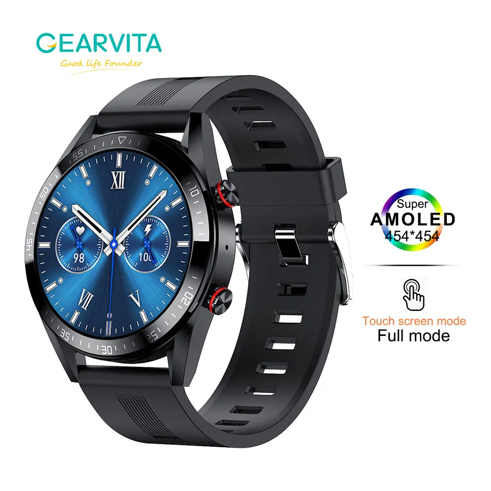 

Gearvita 454*454 Local Music Smart Watch Heart Rate Blood Oxygen/Pressure Smartwatch Connect TWS Earphones BT Call Smartwatch