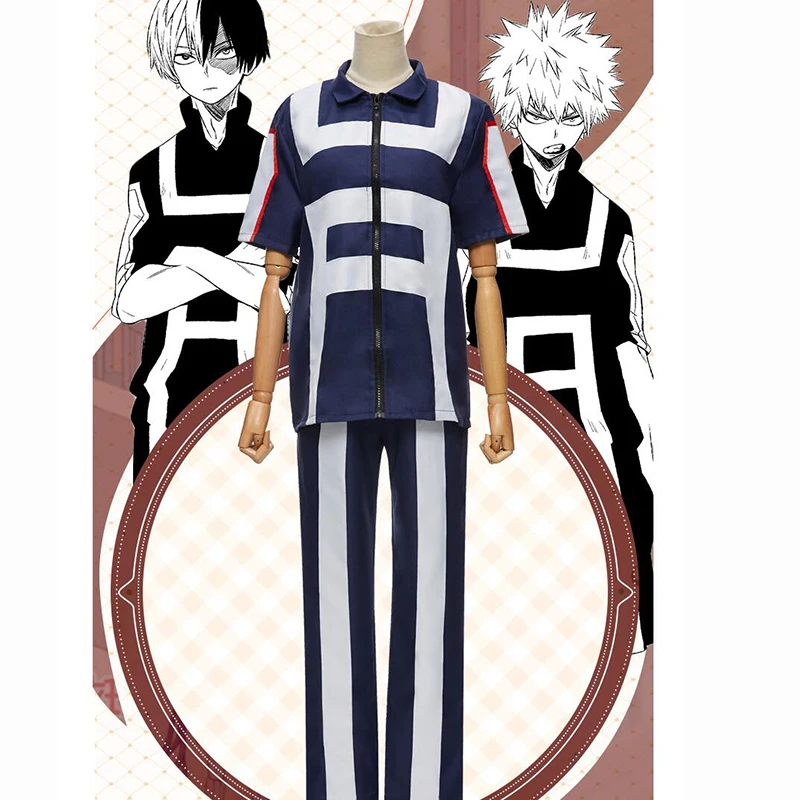 

My Hero Academia Boku no Hero Cosplay Costume School Uniform Gym Suit Tshirt Pants Midoriya Izuku Todoroki Shouto