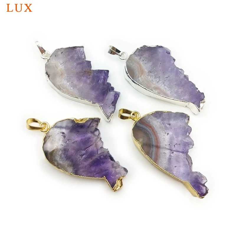 Подвеска из натурального искусственного кристалла позолоченные и серебряные