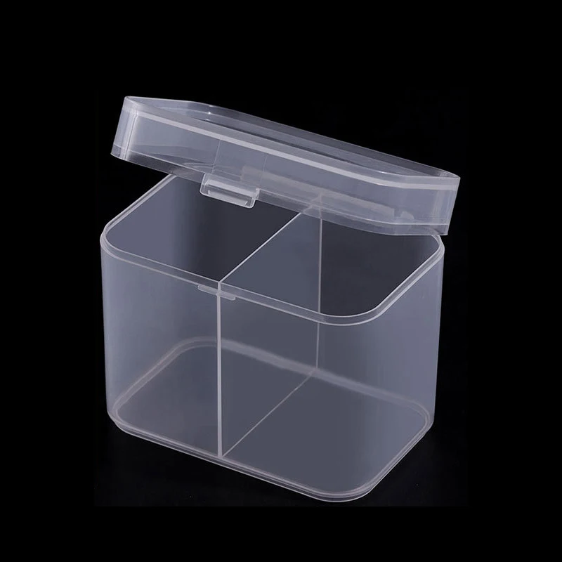 

Контейнер для хранения полотенец с закругленными углами, настольный пластиковый прозрачный бокс с 2 ячейками для ватных палочек и ватных па...