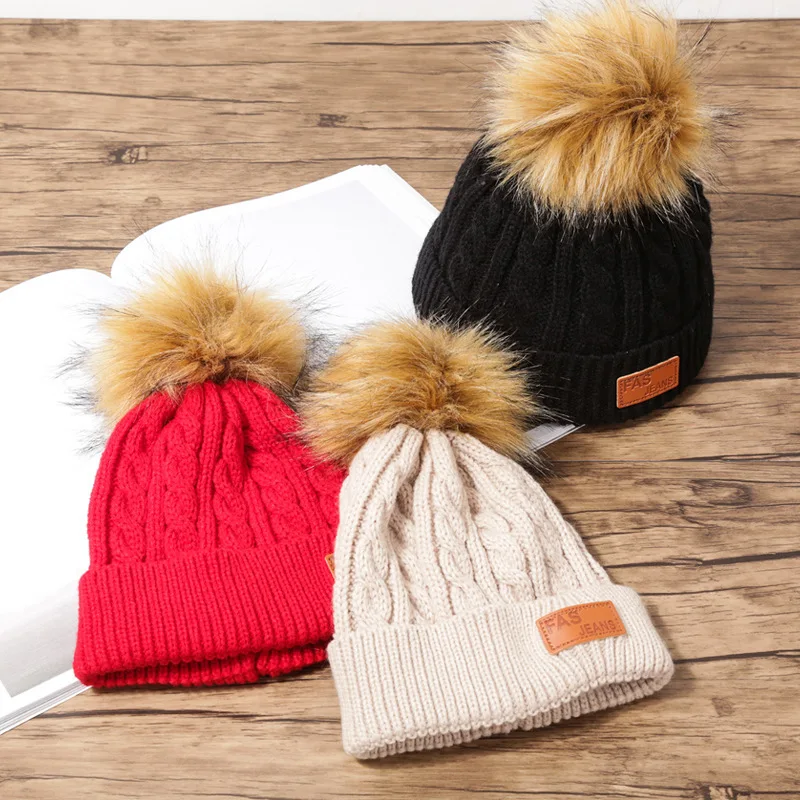 Детские осенне зимние вязаные хлопковые шапки теплая и удобная Лыжная шапка