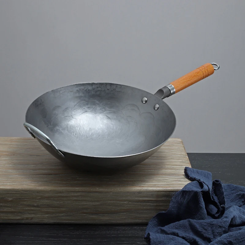 Wok традиционная ручная работа рандомная антипригарная с покрытием вок шеф-повара